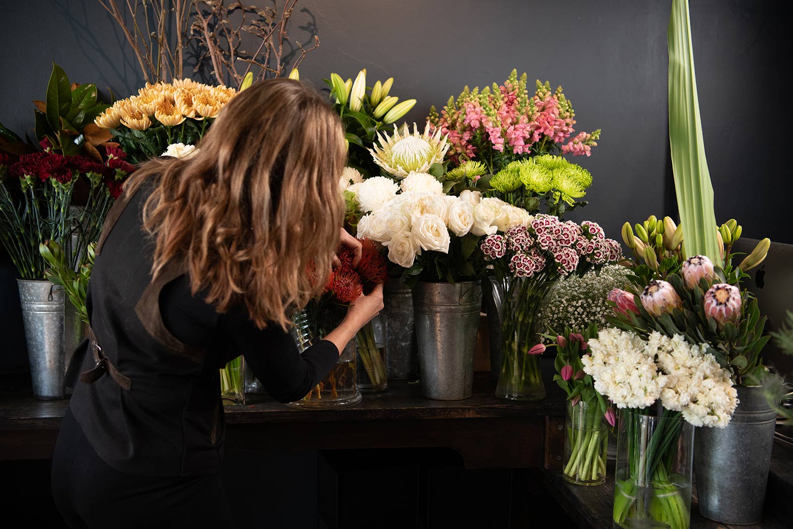 Geraldine sources most of her flowers from southern states due to seasonality