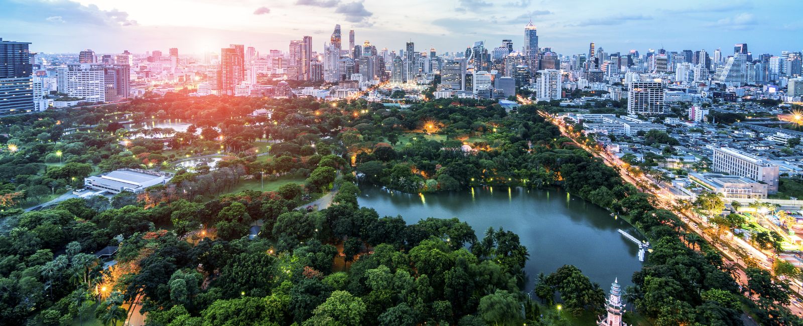 Lumpini park aerial view