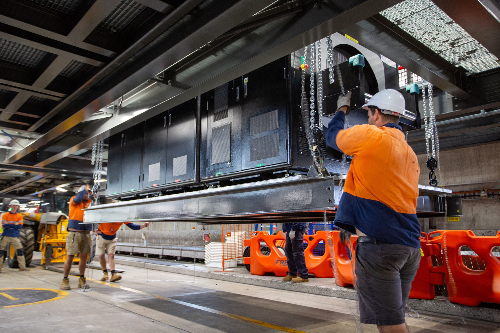 Installation of new baggage screening equipment