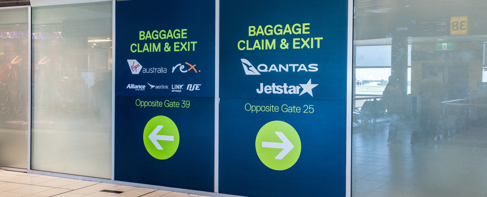 Brisbane Airport Domestic Terminal signage for arrivals