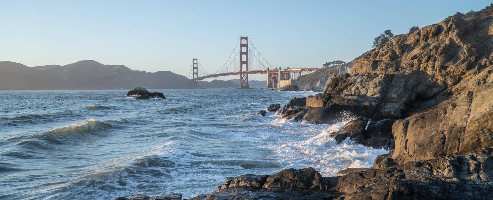 The Golden Gate Bridge from the shore